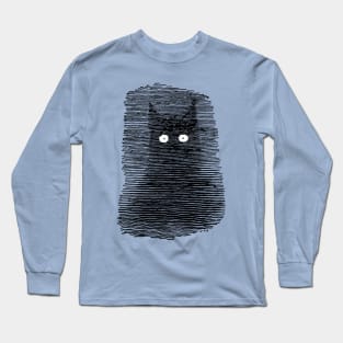 A Cat In the Darkness With Big Eyes Funny Cat Design Long Sleeve T-Shirt